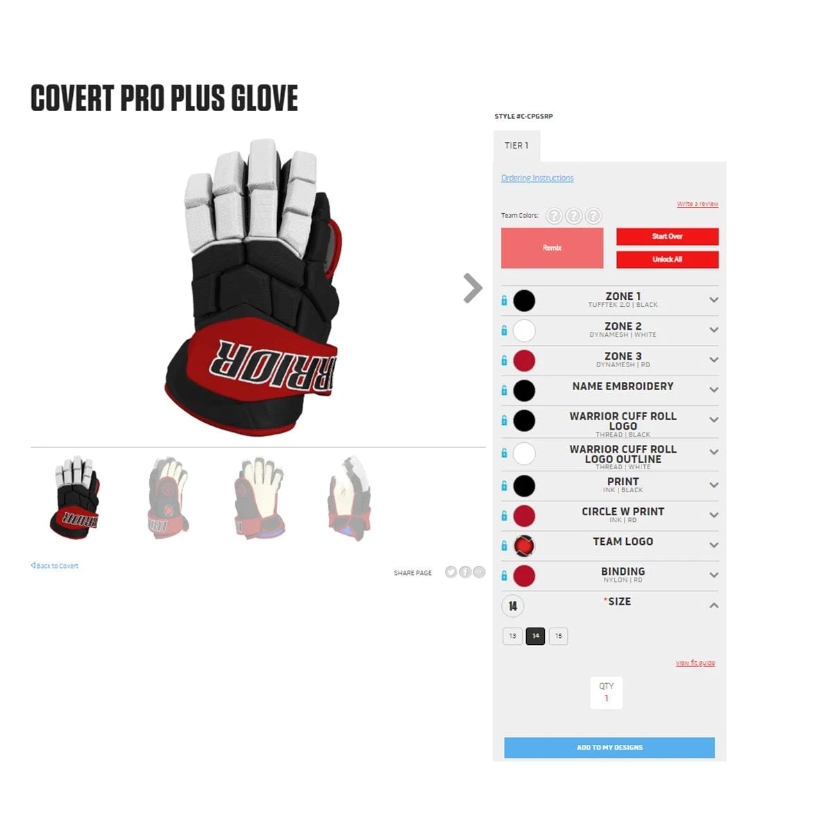 Warrior Covert Pro Plus Custom Hockey Gloves 12 Warrior Covert Pro Plus Custom Hockey Gloves - Image 10